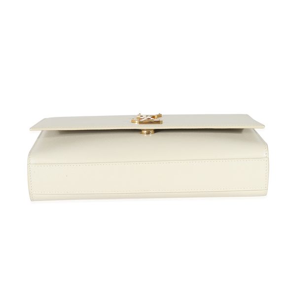Saint Laurent Blanc Grain De Poudre Medium Monogram Kate Bag - Picture 6 of 9